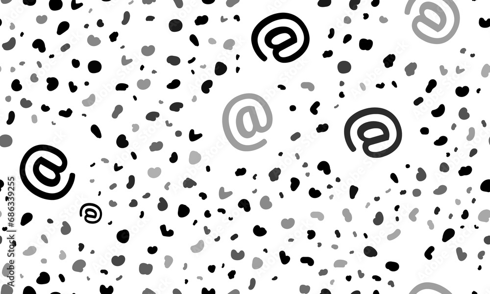 Poster abstract seamless pattern with at symbols. creative leopard backdrop. illustration on transparent ba