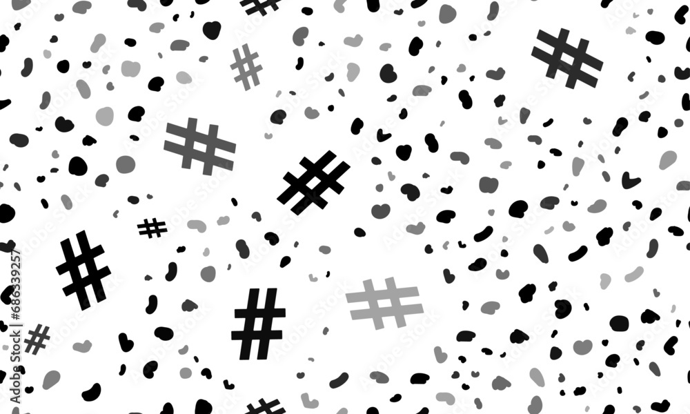 Poster abstract seamless pattern with hash symbols. creative leopard backdrop. vector illustration on white