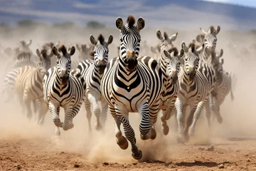 Foto op Canvas Running Zebras © Annika