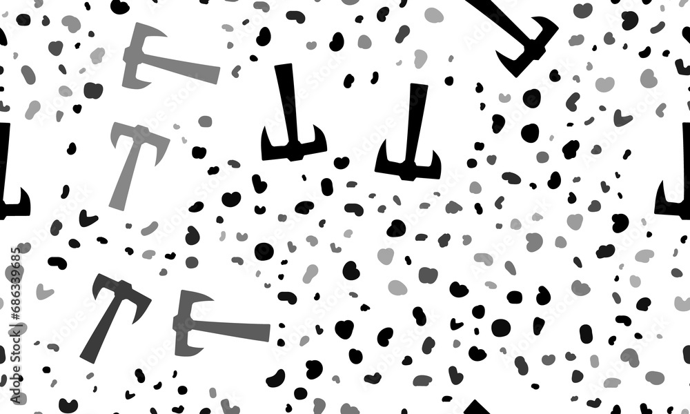Poster abstract seamless pattern with axe symbols. creative leopard backdrop. illustration on transparent b