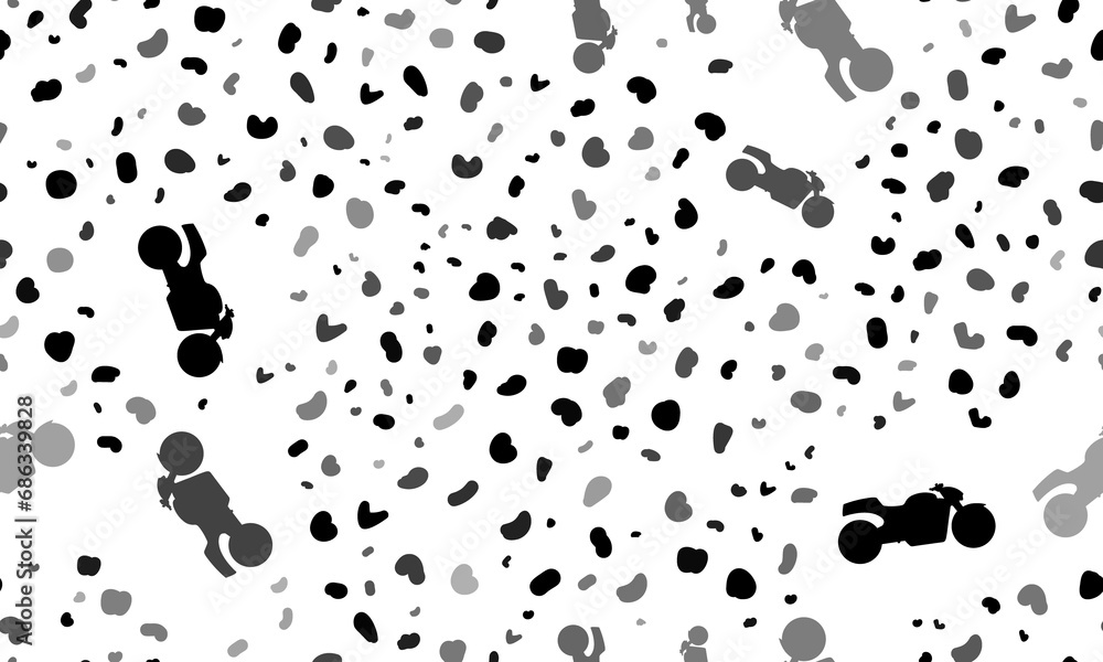 Poster abstract seamless pattern with bike symbols. creative leopard backdrop. illustration on transparent 