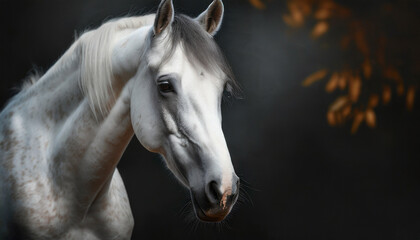 White horse portrait.
