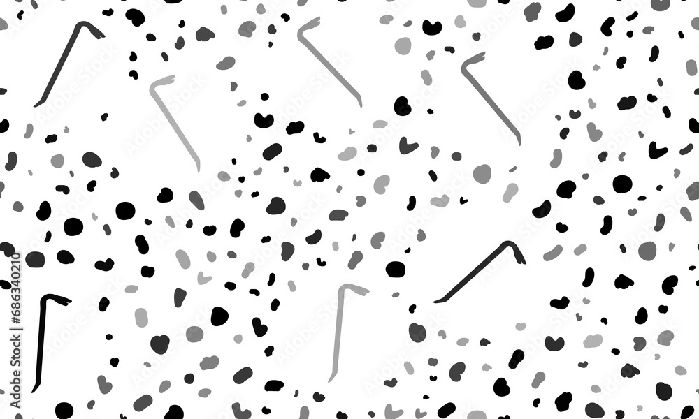 Poster abstract seamless pattern with crowbar symbols. creative leopard backdrop. illustration on transpare