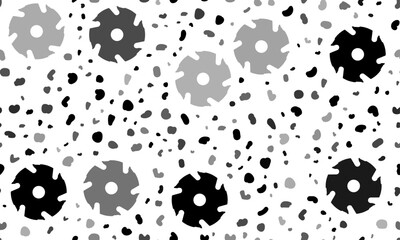 Abstract seamless pattern with milling disc symbols. Creative leopard backdrop. Vector illustration on white background