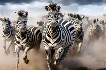 Obraz premium Running Zebras