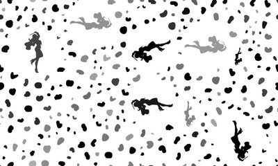 Abstract seamless pattern with enchantress symbols. Creative leopard backdrop. Vector illustration on white background