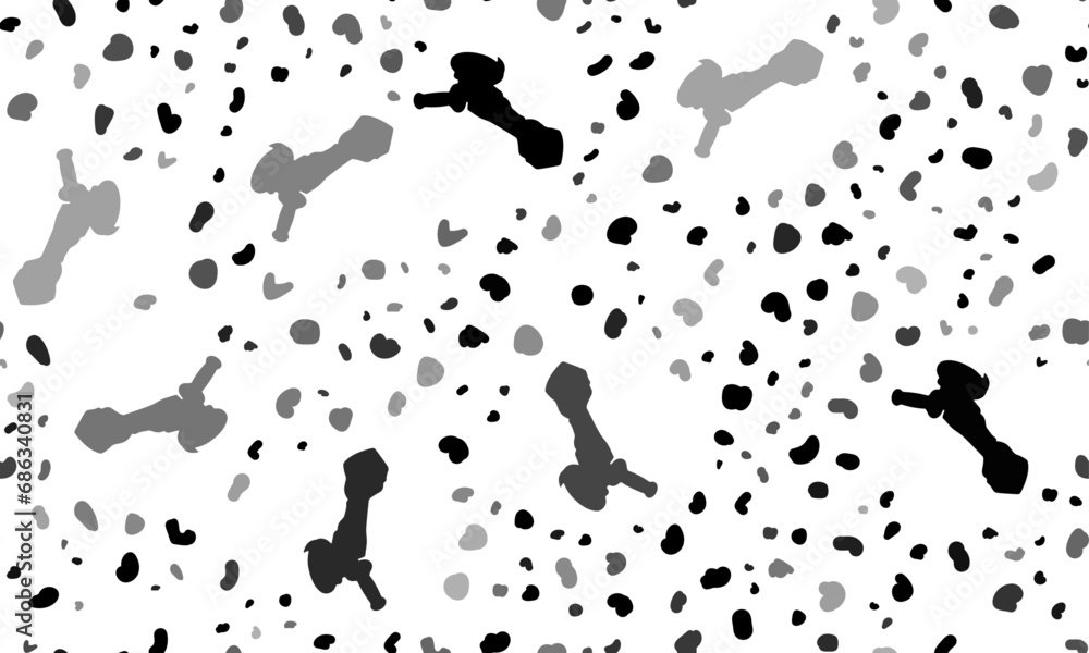 Poster abstract seamless pattern with cordless angle grinder symbols. creative leopard backdrop. vector ill