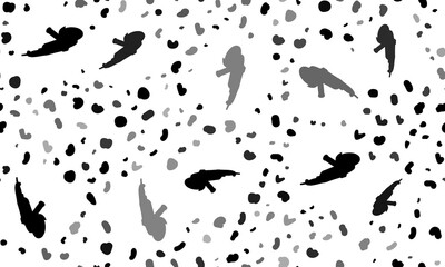 Abstract seamless pattern with angle grinder symbols. Creative leopard backdrop. Illustration on transparent background