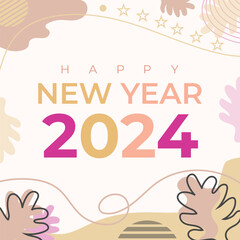 Happy New Year post template abstract background