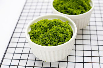 Wolffia globosa or swamp algae, water meal