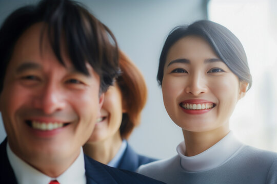 職場での民族性と多様性、幸せな従業員がビジネスの成功を祝う。