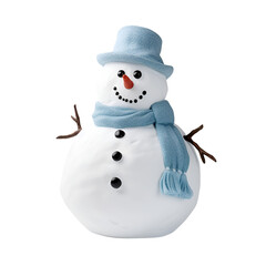 Artistic Realistic Style Christmas Snowman Illustration No Background Perfect for Print on Demand Merchandise