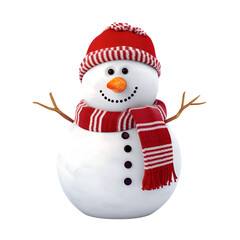 Fototapeta premium Artistic Realistic Style Christmas Snowman Illustration No Background Perfect for Print on Demand Merchandise