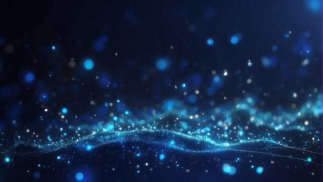 Blue Glow Bokeh Abstract 4K Wallpaper Background
