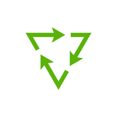 Triangular symbol with arrows of recovery and recyclable. Recycle icon. 