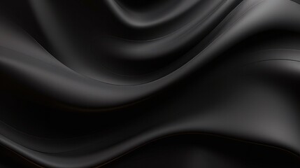 Obraz premium An abstract black background featuring a sleek wave pattern resembling smooth plastic with a luxurious dark texture. Evokes associations with oil, petroleum, rock-oil