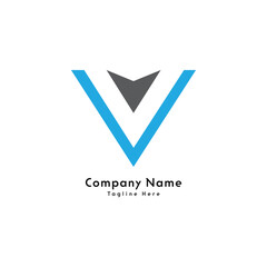 V letter logo design icon