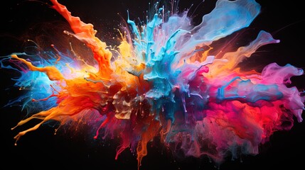 Color explosive in neural cosmos neural paints create bright visual effects