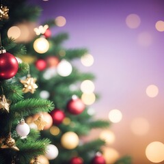 Obraz premium Xmas template bokeh background. AI generated illustration