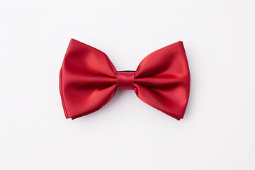 A white background with a red bow tie