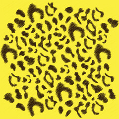 Yellow cheetah leopard skin seamless art pattern with black spots