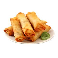 Traditional Chinese spring rolls isolated on transparent background - obrazy, fototapety, plakaty