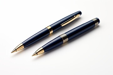 Ballpoint Pen Writing a Cursive Signature on White