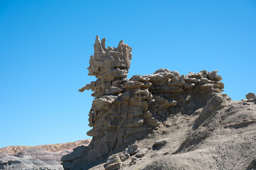 Weird rock formation at Fantasy Canyon, Utah.
