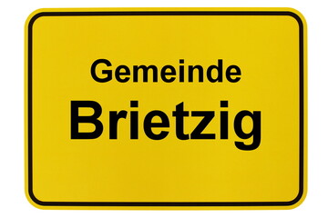 Illustration eines Ortsschildes der Gemeinde Brietzig in Mecklenburg-Vorpommern