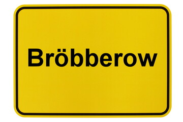 Illustration eines Ortsschildes der Gemeinde Bröbberow in Mecklenburg-Vorpommern