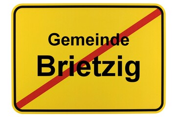 Illustration eines Ortsschildes der Gemeinde Brietzig in Mecklenburg-Vorpommern