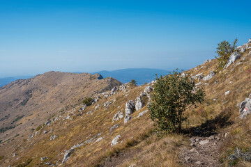 Horizon view of Rtanj mountain slopes 