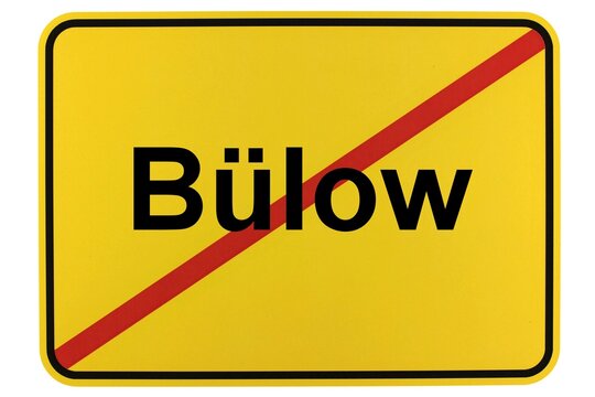 Illustration eines Ortsschildes der Gemeinde B&uuml;low in Mecklenburg-Vorpommern
