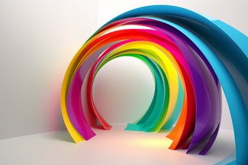 colorful arc on a light background. Generative AI