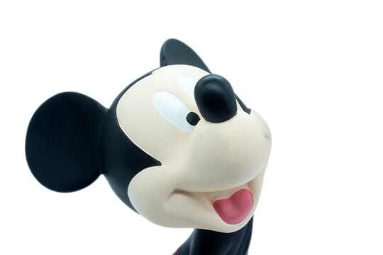 Studio image of Mickey Mouse with a white isolated background.	