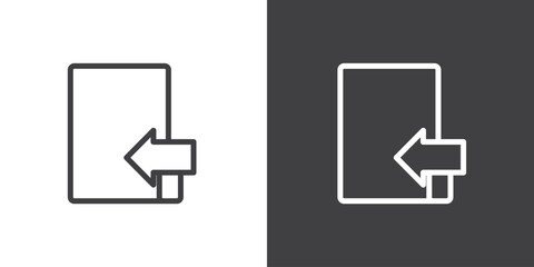 Icon line of move to folders vector, Folder Icon in trendy line style isolated on black and white backgr - obrazy, fototapety, plakaty