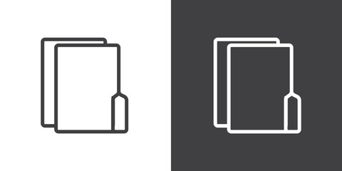 Icon line of Choose location folders vector, Folder Icon in trendy line style isolated on black and white background. - obrazy, fototapety, plakaty