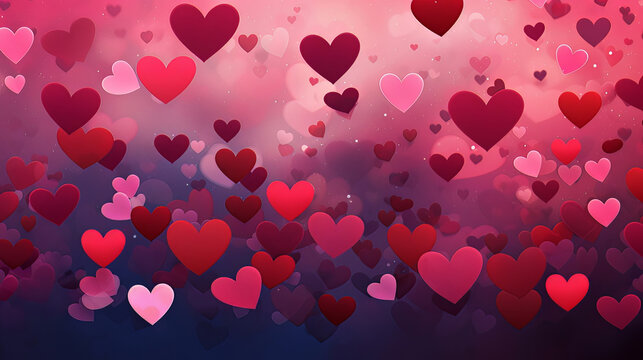 Beautiful Valentines day hearts background. High quality photo