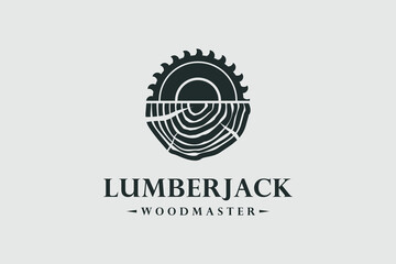 Lumberjack design element vector icon with creative unique concept