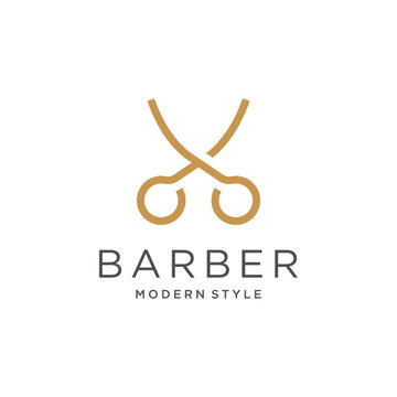 Barbershop design element vector icon with creative unique concept