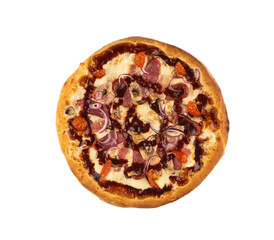 Delicious pizza on a white background. Isolated.