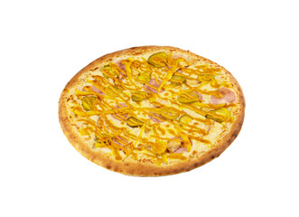 Delicious pizza on a white background. Isolated.