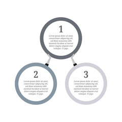 Infographic with circles design with 3 options or steps. Infographics for business concept.