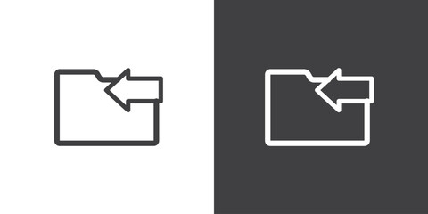 Move to folders icon vector, Folder Icon in trendy line style isolated on black and white background. - obrazy, fototapety, plakaty