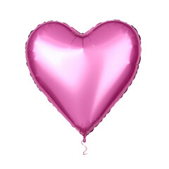 Pink air balloons heart shape isolated on transparent background.