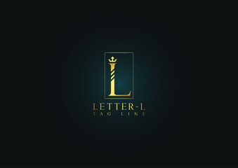 Luxury L letter logo sign vector design. Elegant linear monogram