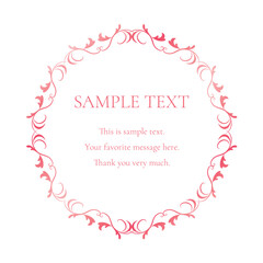 素材_フレーム_春をイメージしたピンクの飾り枠。シンプルで高級感のある囲みのデザイン。