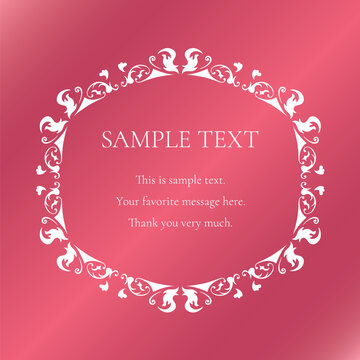 素材_フレーム_春をイメージしたピンクの飾り枠。シンプルで高級感のある囲みのデザイン。
