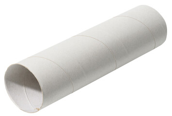 Paper towel tube on white isolated background