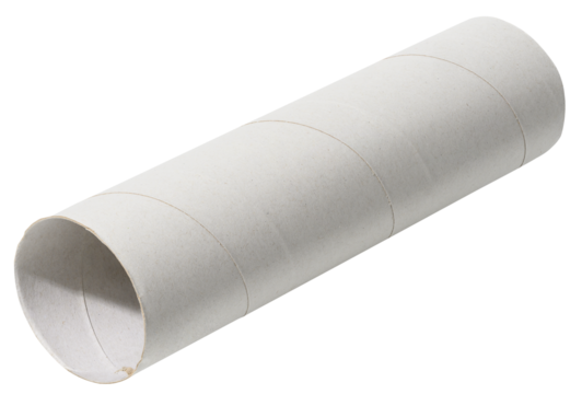 Paper towel tube on white isolated background